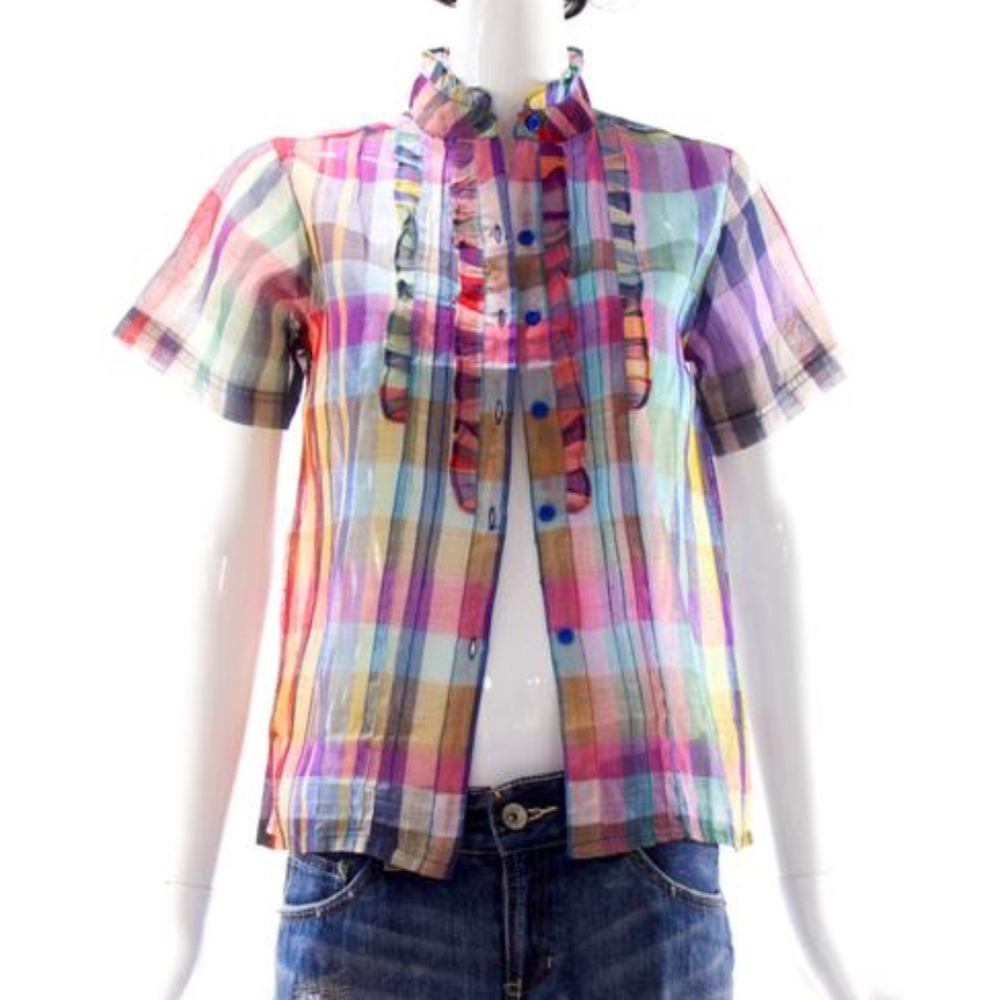 VTG 70's Rare ZODIAC India Cotton Gauze Blouse